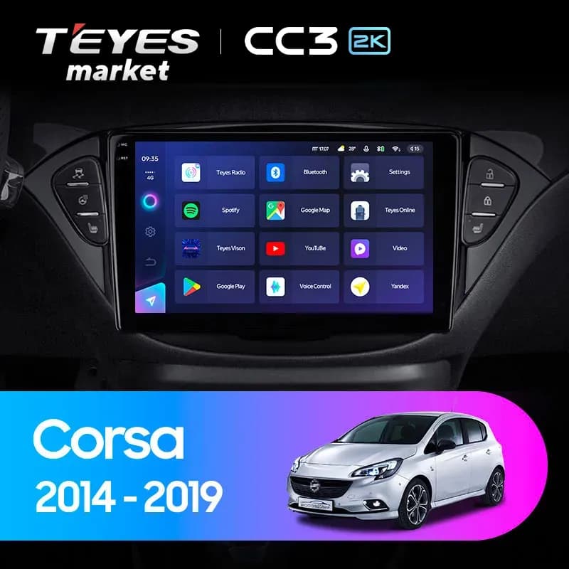 Головное устройство TEYES CC3 2K 6/128 9.5" для Opel Corsa 2000-2010