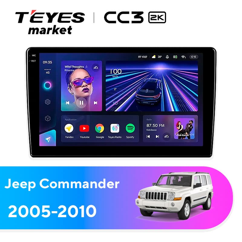 Головное устройство TEYES CC3 2K 4/64 9.5" для Jeep Commander 2005-2010