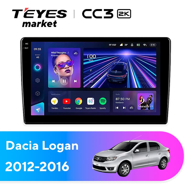 Головное устройство TEYES CC3 2K 4/64 9.5" для ВАЗ (LADA) Largus 2012-2023