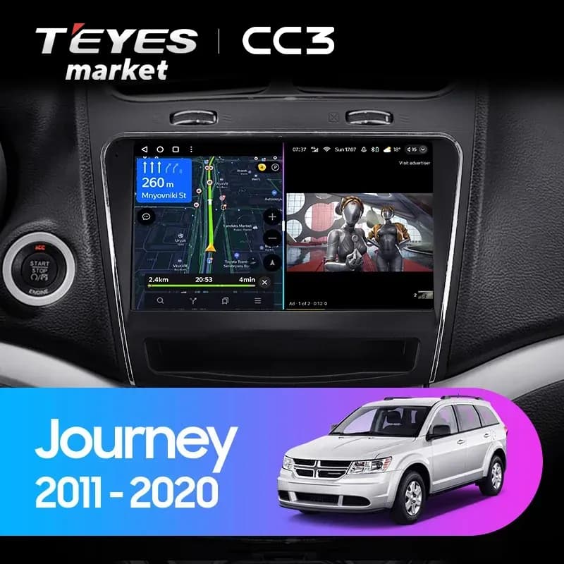 Головное устройство TEYES CC3 6/128 9" для Dodge Journey 2007-2011