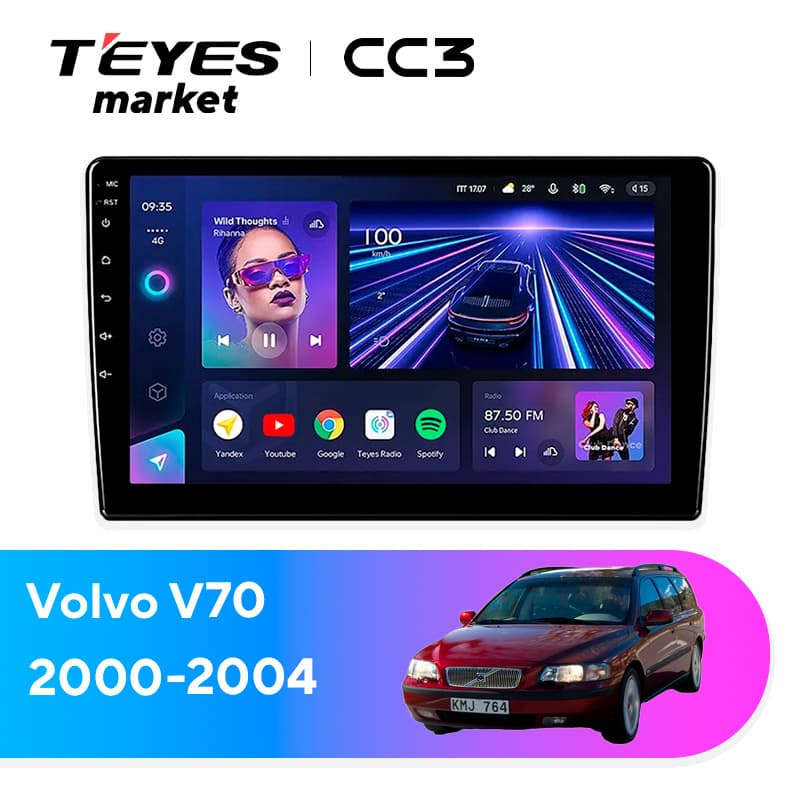 Головное устройство TEYES CC3 6/128 9" для Volvo V70 2000-2004