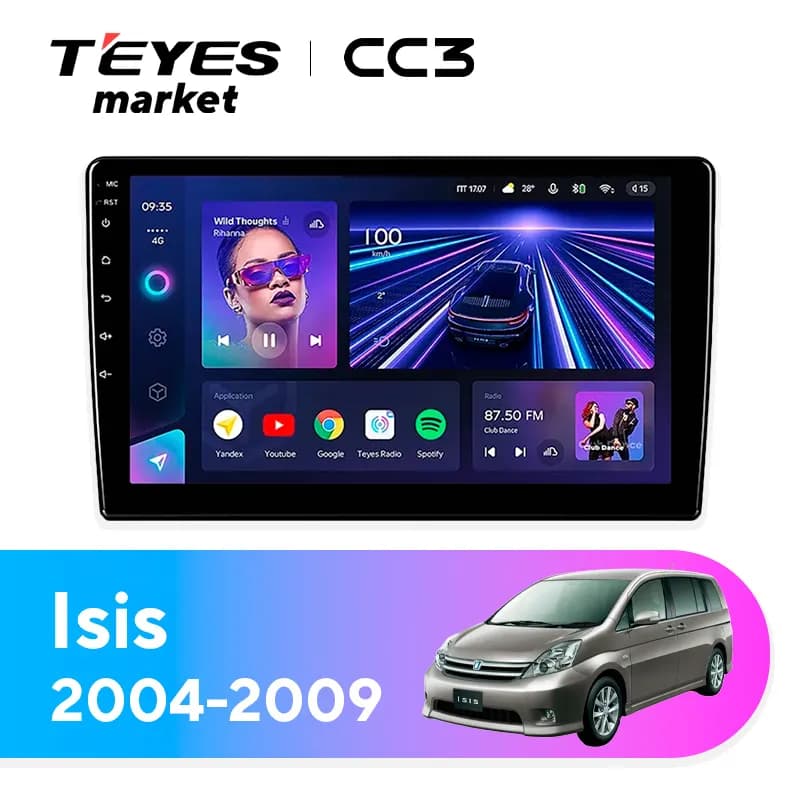 Головное устройство TEYES CC3 6/128 9" для Toyota Isis 2004-2009
