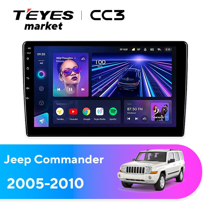 Головное устройство TEYES CC3 4/64 9" для Jeep Commander 2005-2010