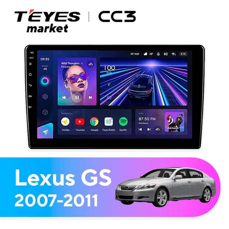 Головное устройство TEYES CC3 4/64 9" для Lexus GS 1997-2004