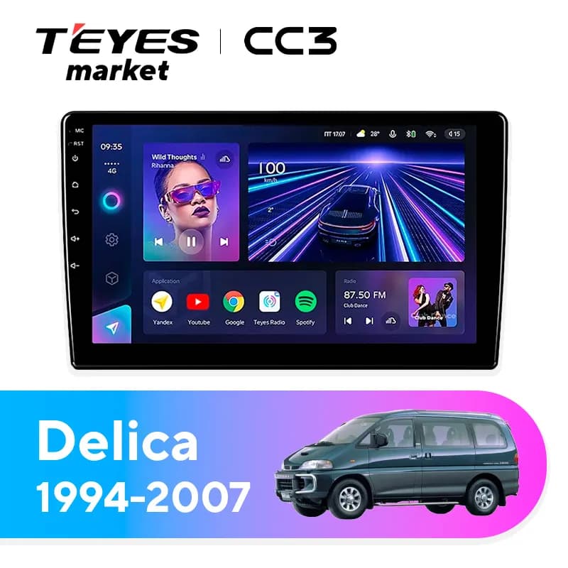 Головное устройство TEYES CC3 4/64 9" для Mitsubishi Delica 1994-2007