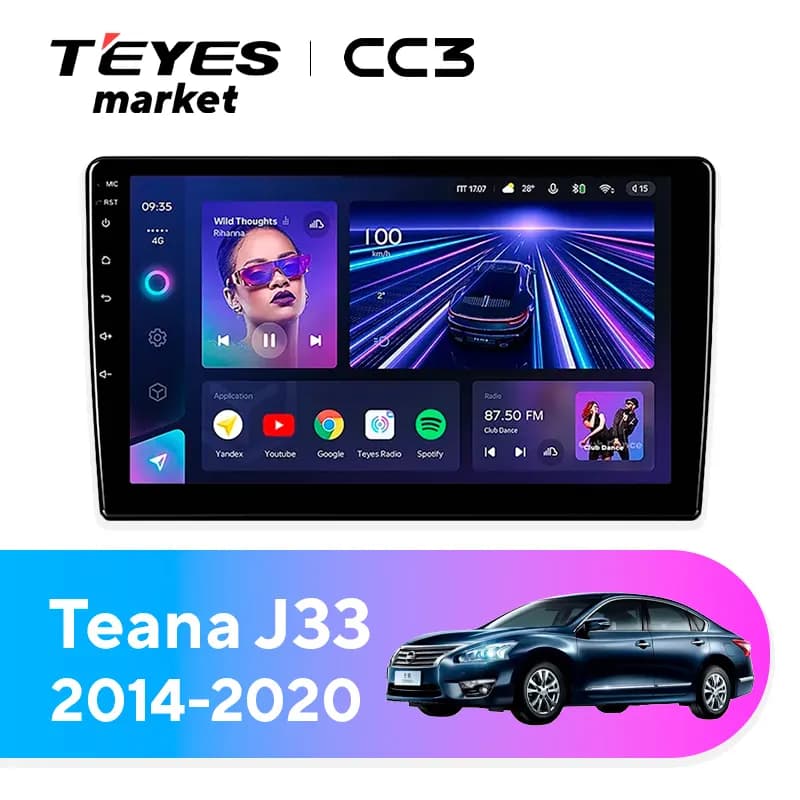Головное устройство TEYES CC3 4/64 9" для Nissan Teana 2003-2008
