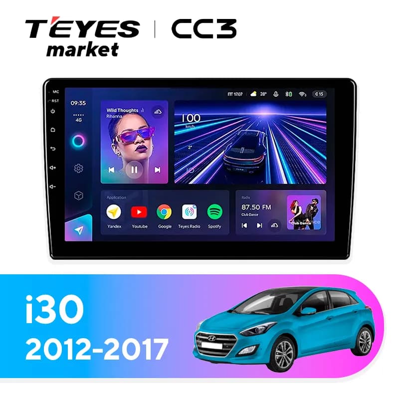Головное устройство TEYES CC3 4/32 9" для Hyundai i30 2012-2017