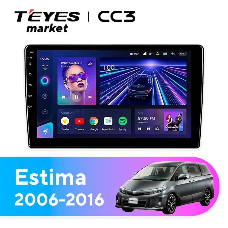 Головное устройство TEYES CC3 4/32 9" для Toyota Estima 2006-2016