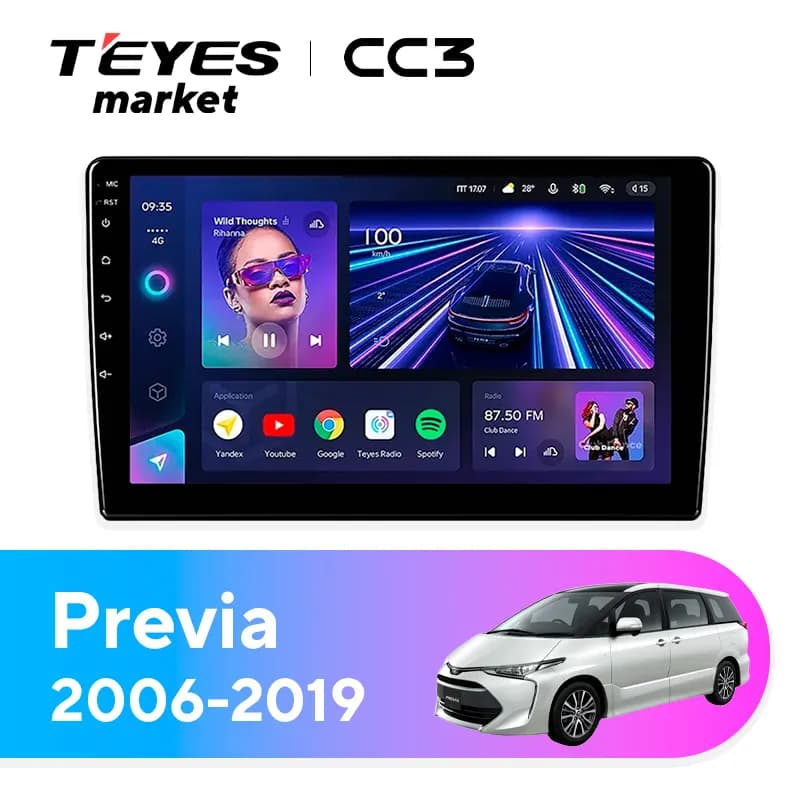 Головное устройство TEYES CC3 4/32 9" для Toyota Previa 2000-2006