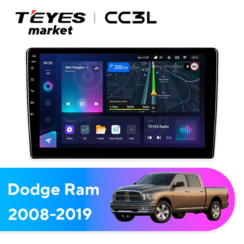 Головное устройство TEYES CC3L 4/64 9" для Dodge Ram 2008-2019