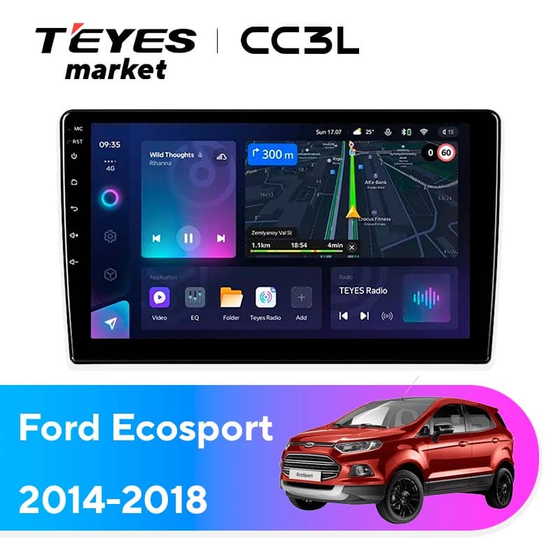 Головное устройство TEYES CC3L 4/64 9" для Ford EcoSport 2014-2018