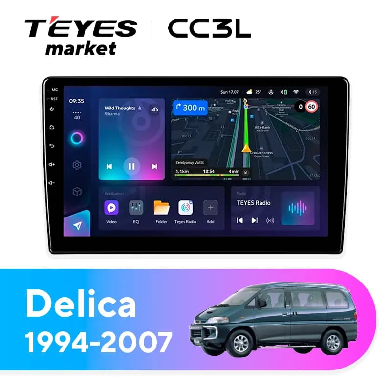 Головное устройство TEYES CC3L 4/64 9" для Mitsubishi Delica 1994-2007