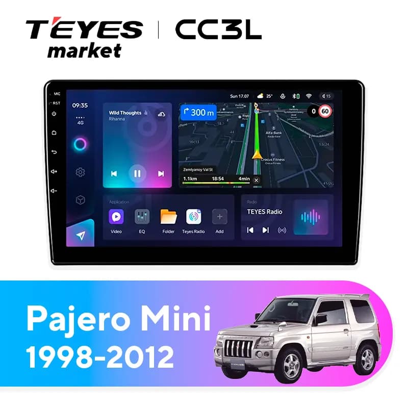 Головное устройство TEYES CC3L 4/64 9" для Mitsubishi Pajero Mini 1998-2012