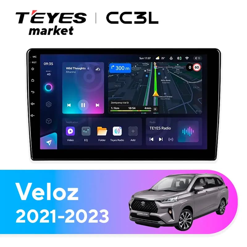 Головное устройство TEYES CC3L 4/64 9" для Toyota Veloz 2021-2023