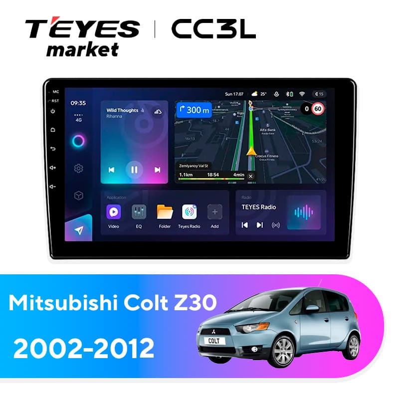 Головное устройство TEYES CC3L 4/32 9" для Mitsubishi Colt 2002-2012