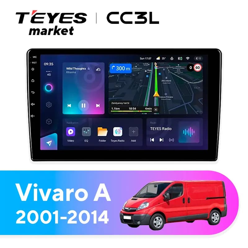 Головное устройство TEYES CC3L 4/32 9" для Opel Vivaro 2014-2019