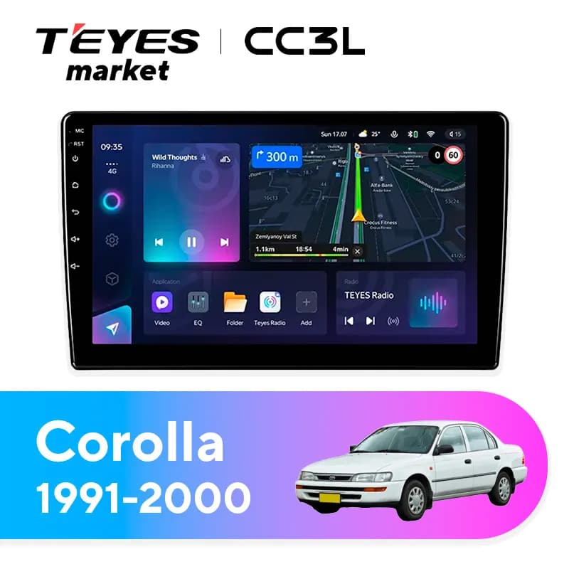 Головное устройство TEYES CC3L 4/32 9" для Toyota Corolla 2012-2016