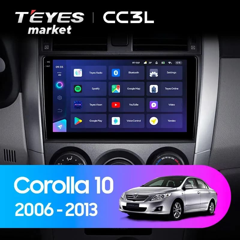 Головное устройство TEYES CC3L 4/32 9" для Toyota Corolla II 1990-1994