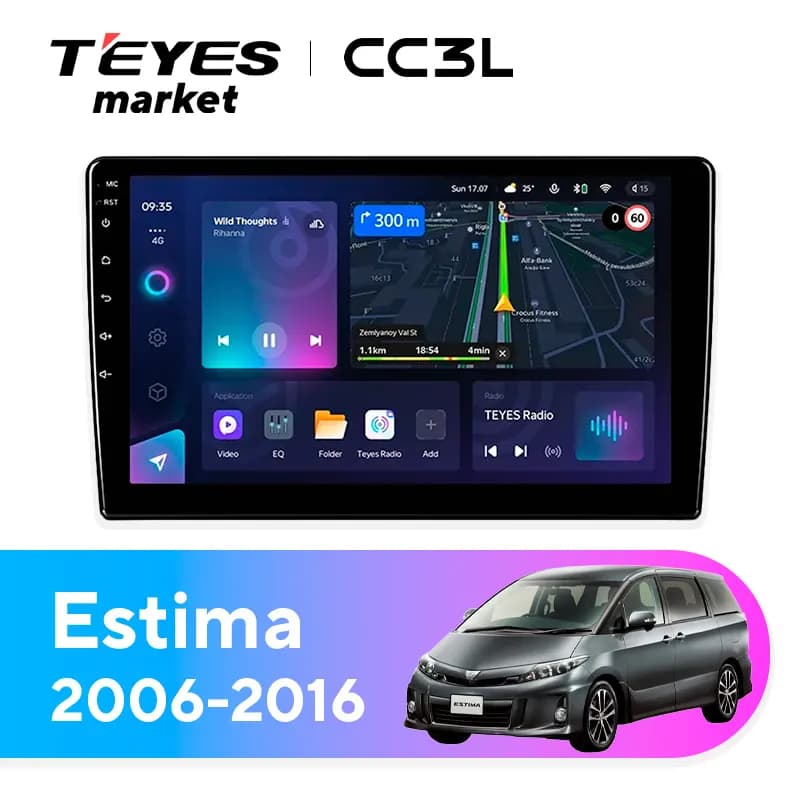 Головное устройство TEYES CC3L 4/32 9" для Toyota Estima 2006-2016