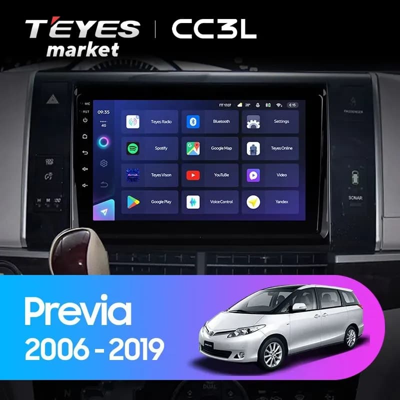 Головное устройство TEYES CC3L 4/32 9" для Toyota Previa 2000-2006