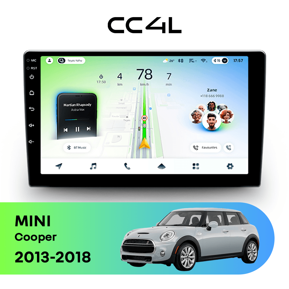 Магнитола TEYES CC4L 6/64 9" для MINI Cooper 2013-2018