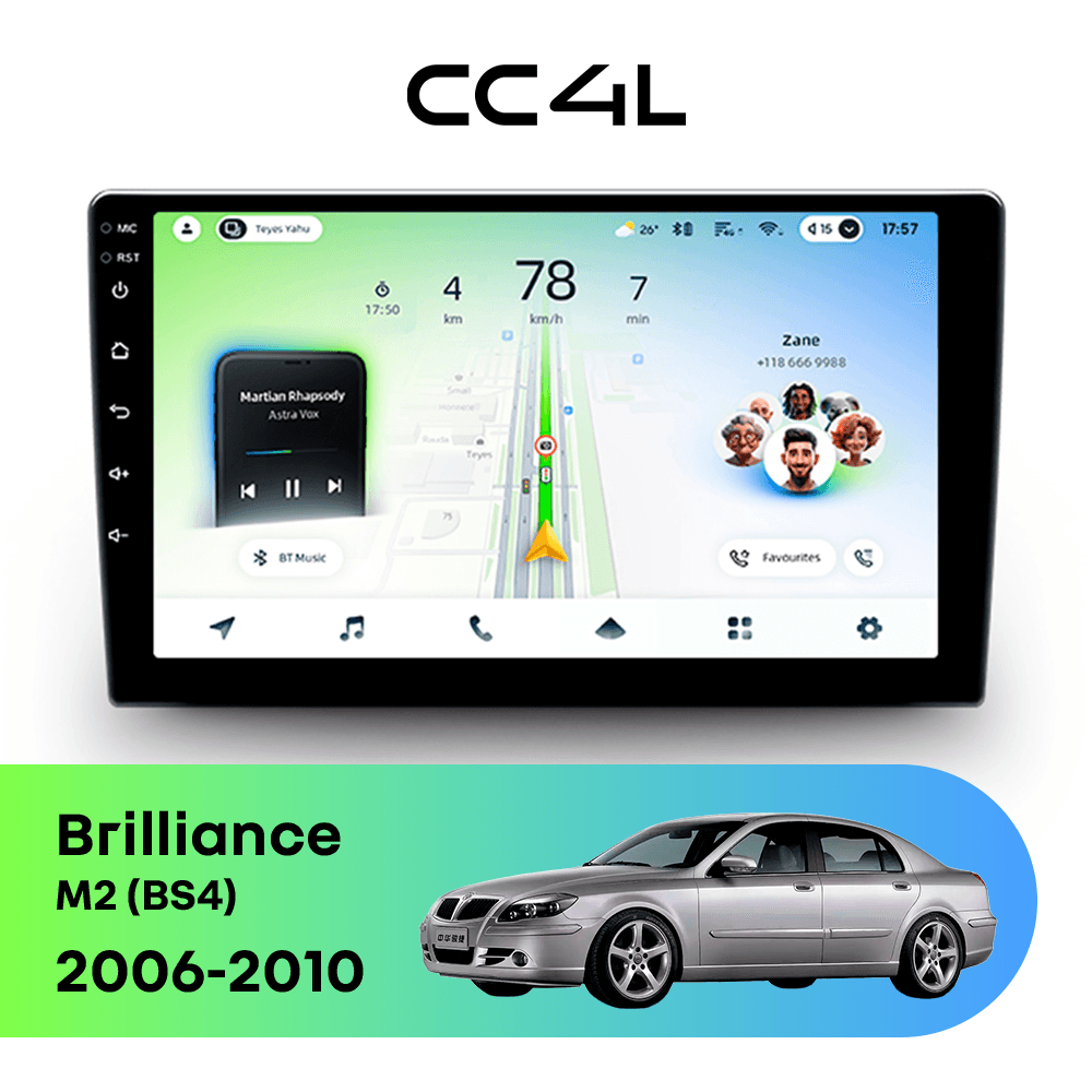 Магнитола TEYES CC4L 6/64 9" для Brilliance M2 (BS4) 2006-2010