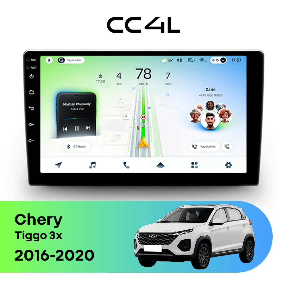 Магнитола TEYES CC4L 6/64 9" для Chery Tiggo 3x 2020-2023