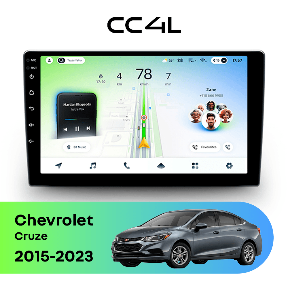 Магнитола TEYES CC4L 6/64 9" для Chevrolet Cruze 2015-2023