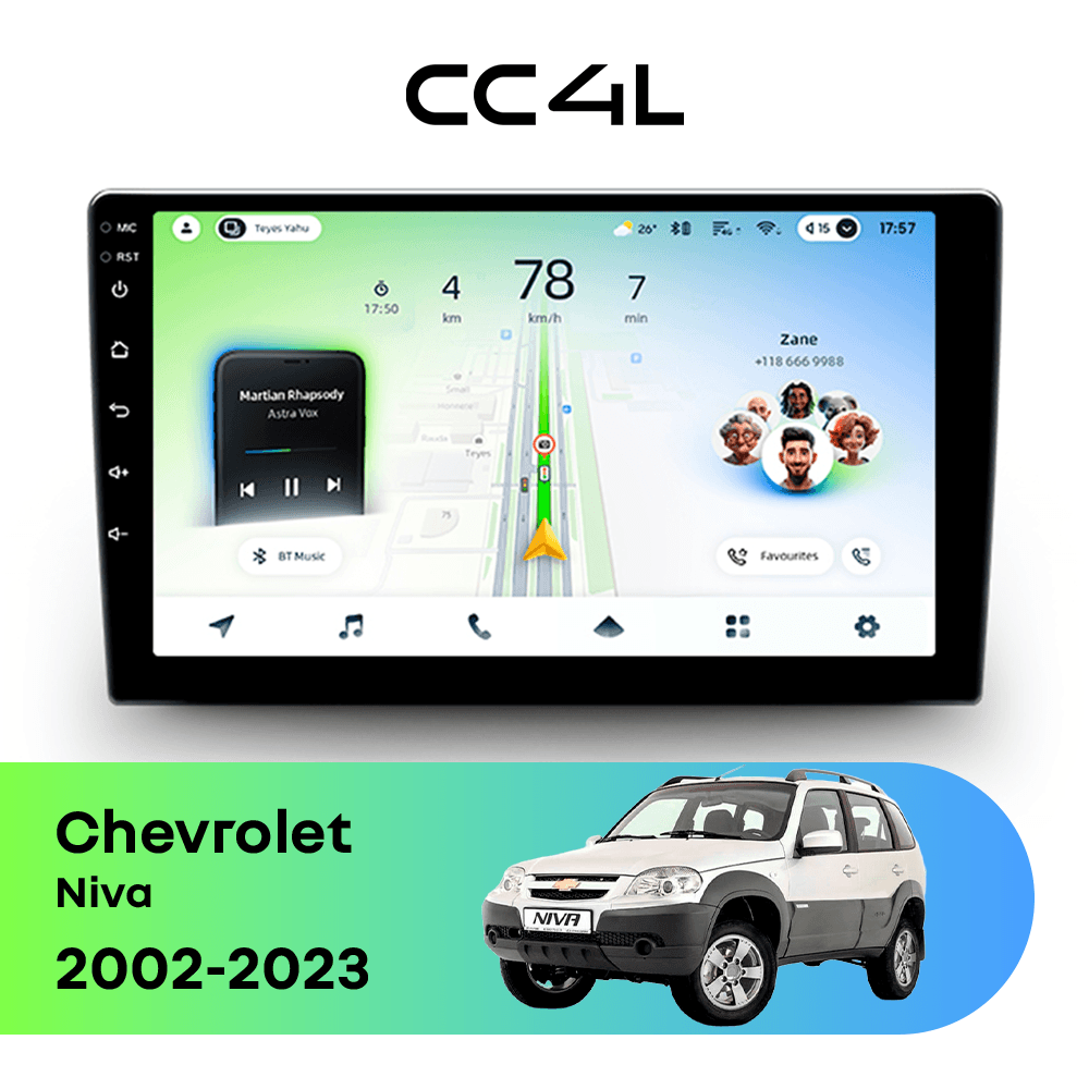 Магнитола TEYES CC4L 6/64 9" для Chevrolet Niva 2002-2023