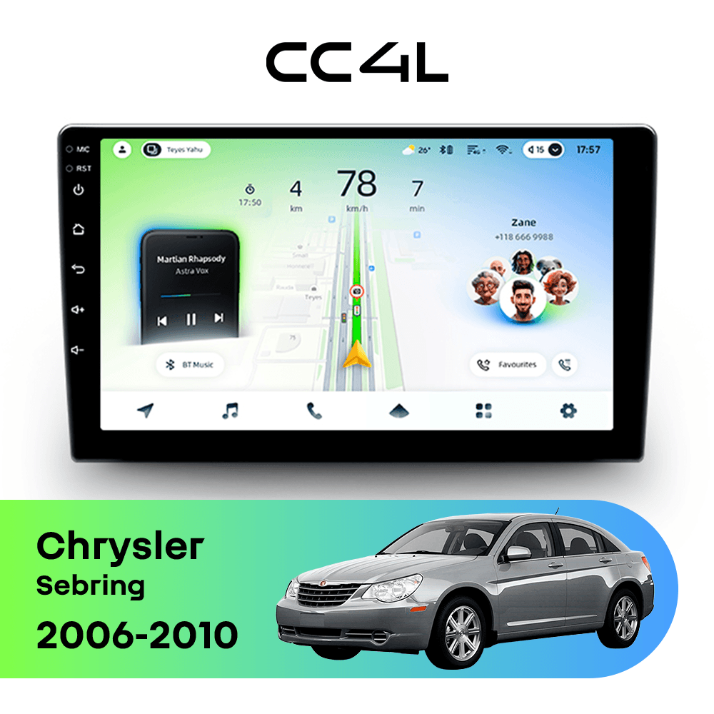 Магнитола TEYES CC4L 6/64 9" для Chrysler Sebring 2006-2010