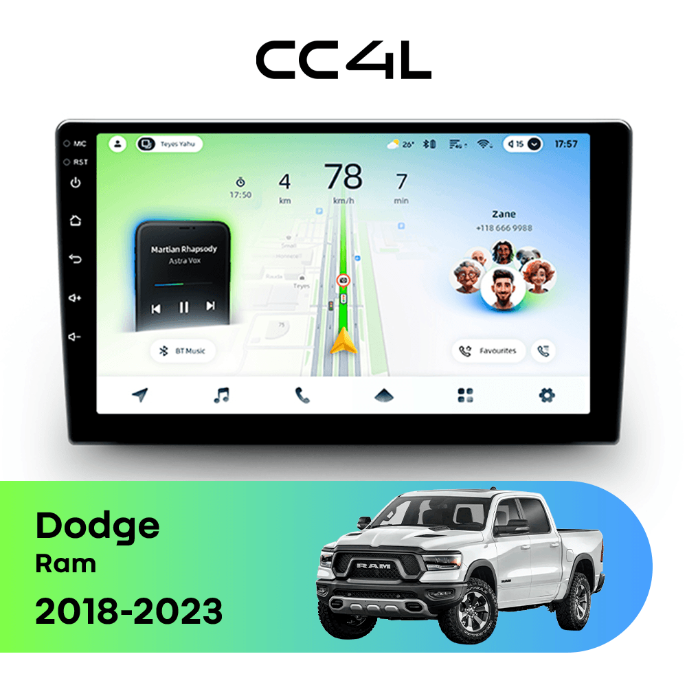 Магнитола TEYES CC4L 6/64 9" для Dodge Ram 2018-2023