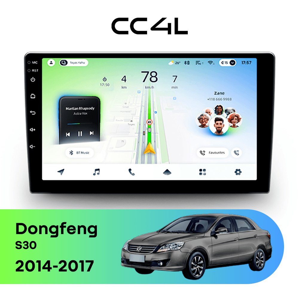 Магнитола TEYES CC4L 6/64 9" для Dongfeng S30 2014-2017