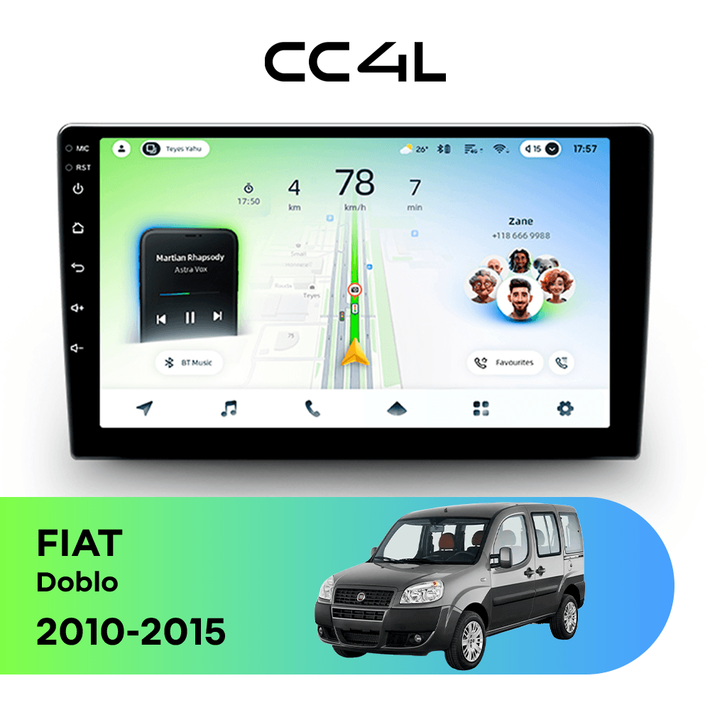 Магнитола TEYES CC4L 6/64 9" для FIAT Doblo 2010-2015