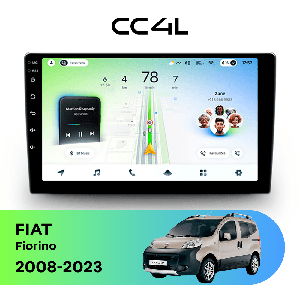 Магнитола TEYES CC4L 6/64 9" для FIAT Fiorino 2008-2023