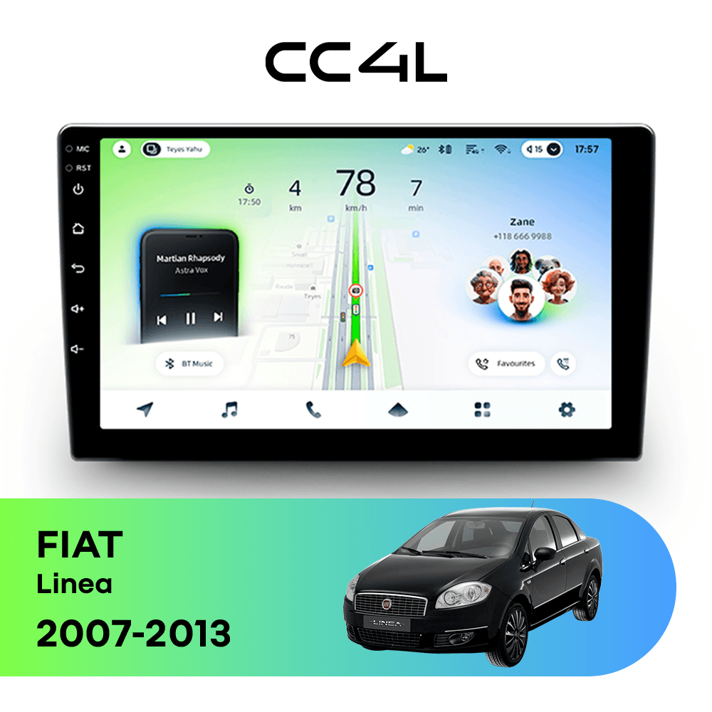 Магнитола TEYES CC4L 6/64 9" для FIAT Linea 2007-2013