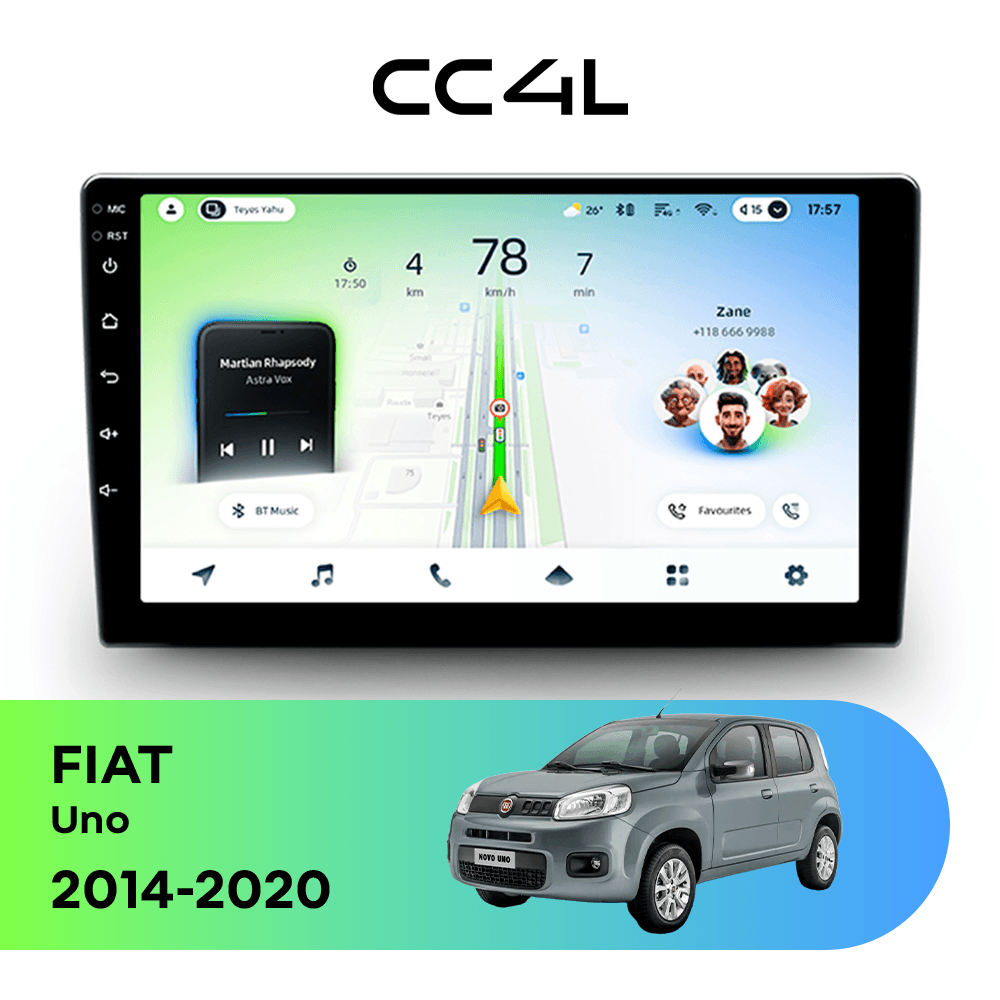 Магнитола TEYES CC4L 6/64 9" для FIAT Uno 2014-2020