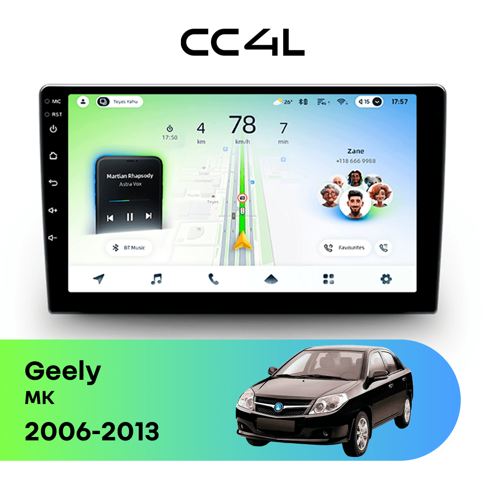 Магнитола TEYES CC4L 6/64 9" для Geely MK 2006-2013