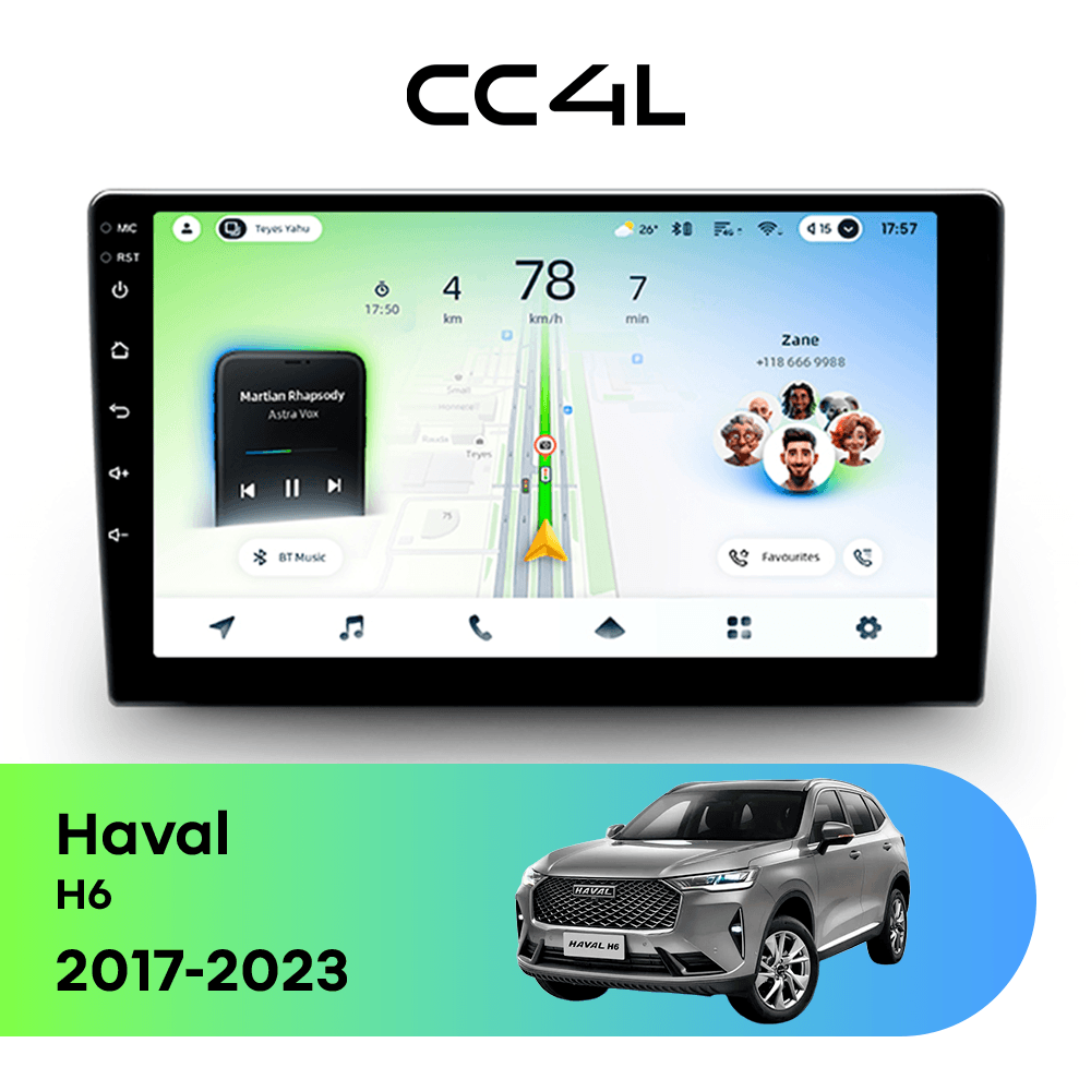 Магнитола TEYES CC4L 6/64 9" для Haval H6 2017-2023