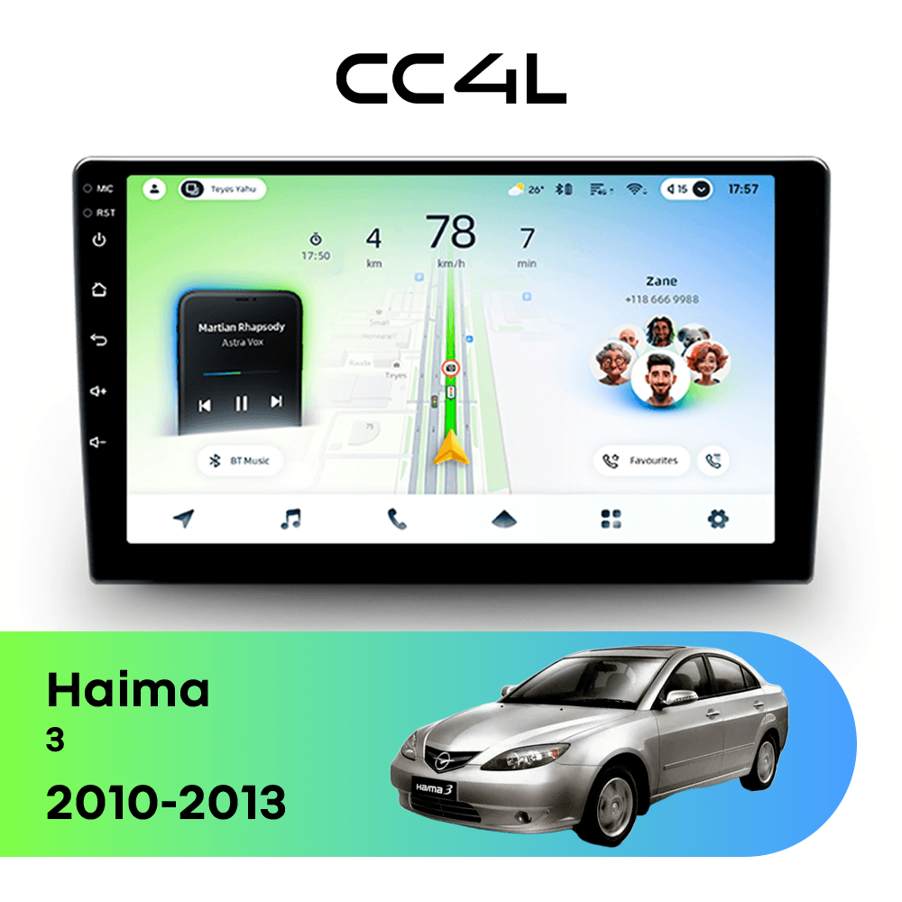 Магнитола TEYES CC4L 6/64 9" для Haima 3 2010-2013