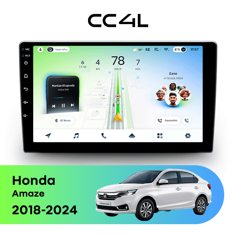 Магнитола TEYES CC4L 6/64 9" для Honda Amaze 2018-2024