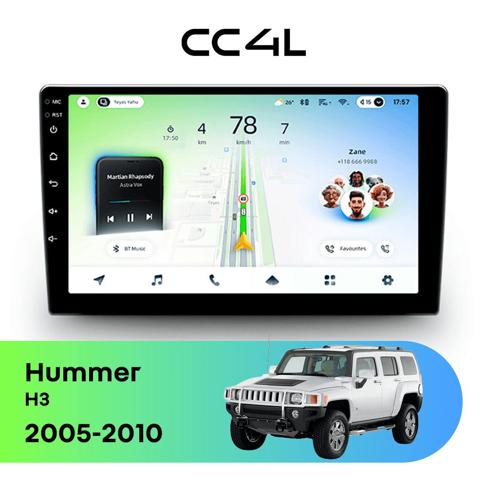 Магнитола TEYES CC4L 6/64 9" для Hummer H3 2005-2010