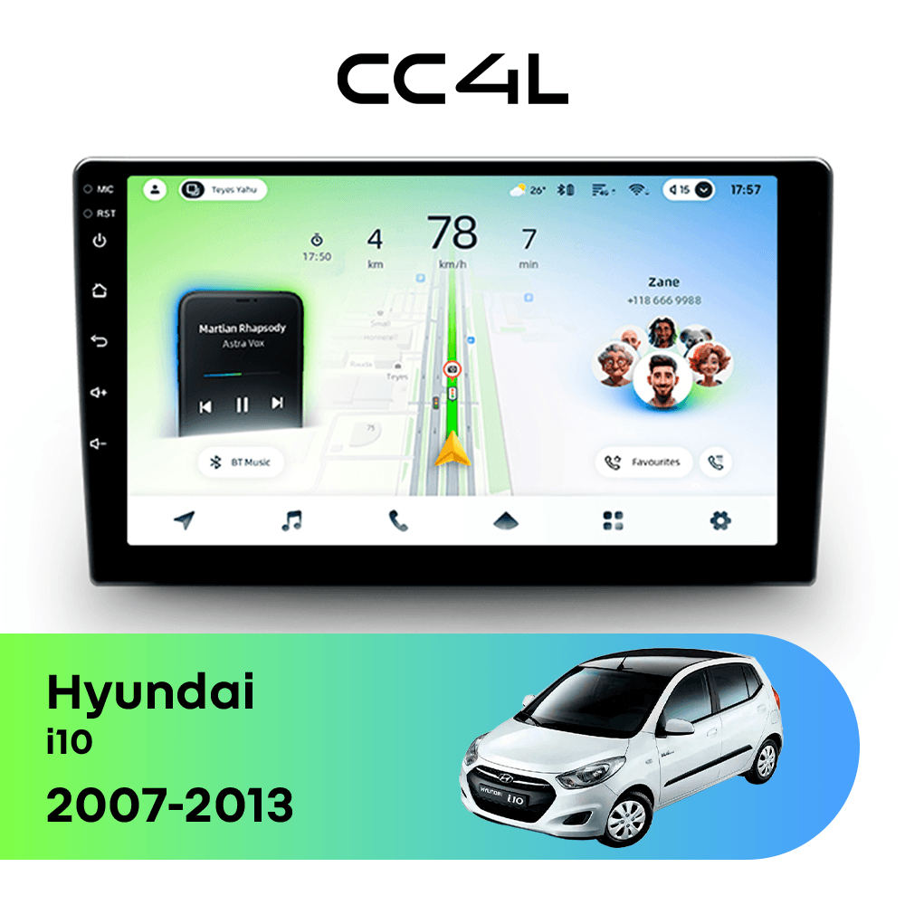 Магнитола TEYES CC4L 6/64 9" для Hyundai i10 2007-2013