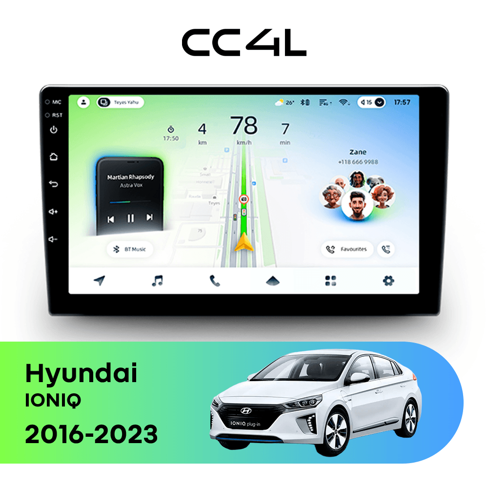 Магнитола TEYES CC4L 6/64 9" для Hyundai IONIQ 2016-2023