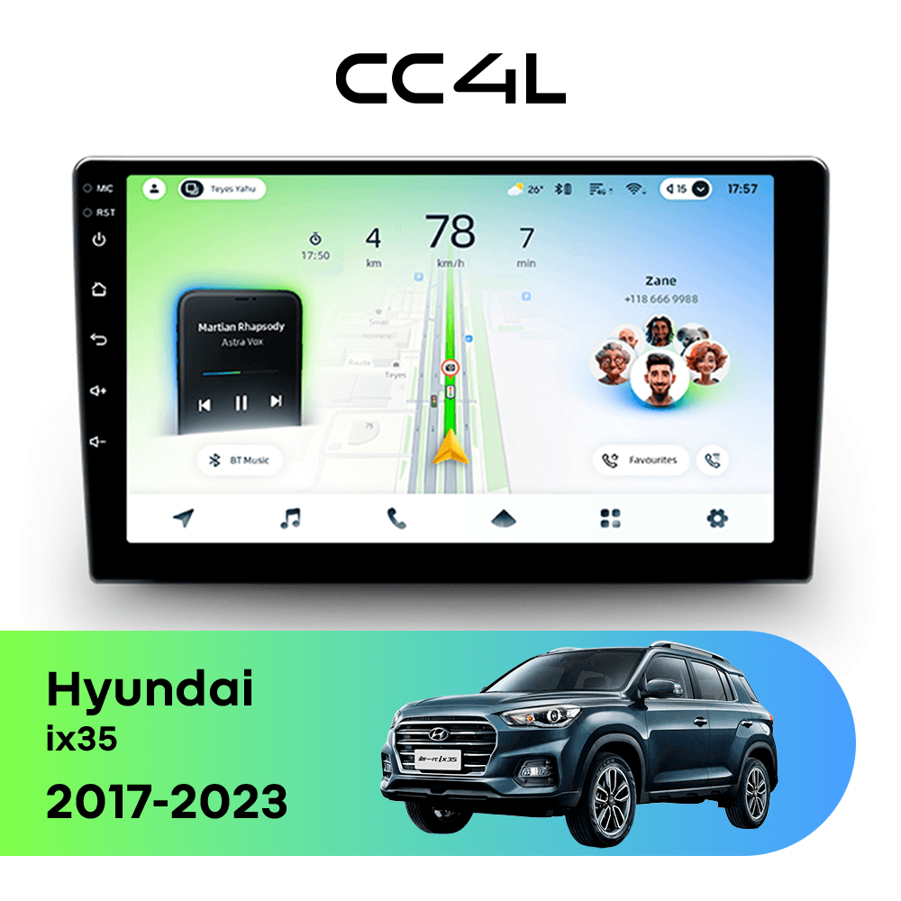 Магнитола TEYES CC4L 6/64 9" для Hyundai ix35 2017-2023