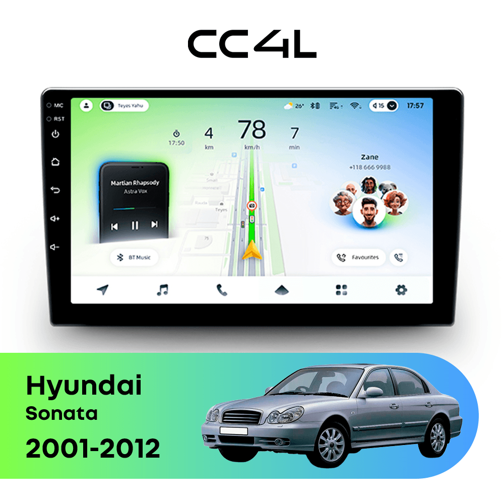 Магнитола TEYES CC4L 6/64 9" для Hyundai Sonata 2004-2010