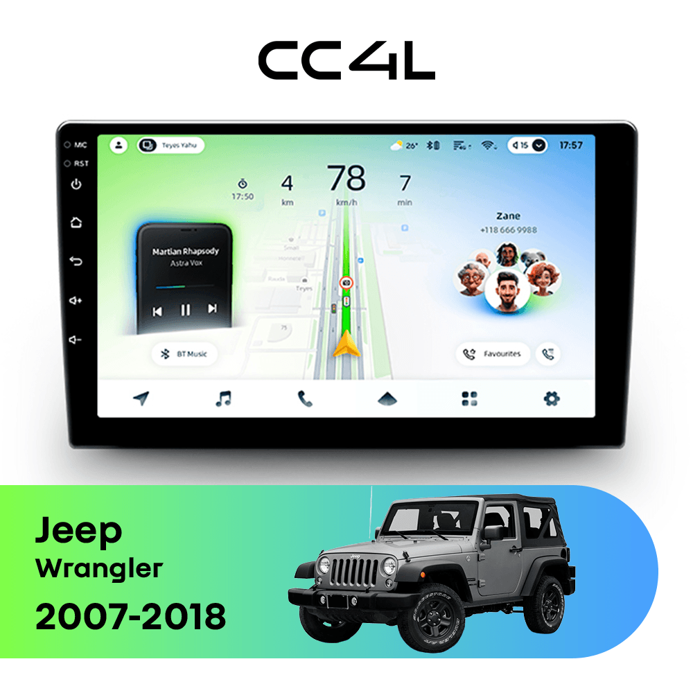 Магнитола TEYES CC4L 6/64 9" для Jeep Wrangler 2007-2018