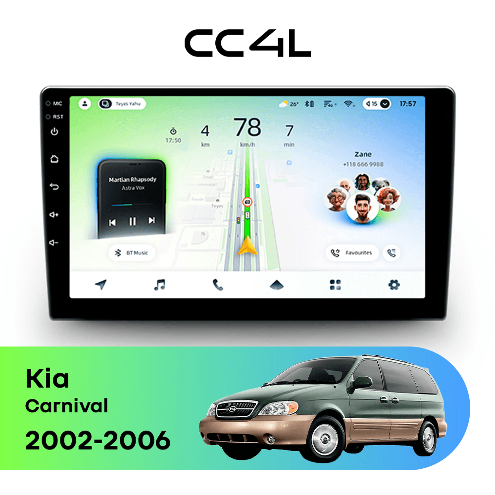 Магнитола TEYES CC4L 6/64 9" для Kia Carnival 2002-2006