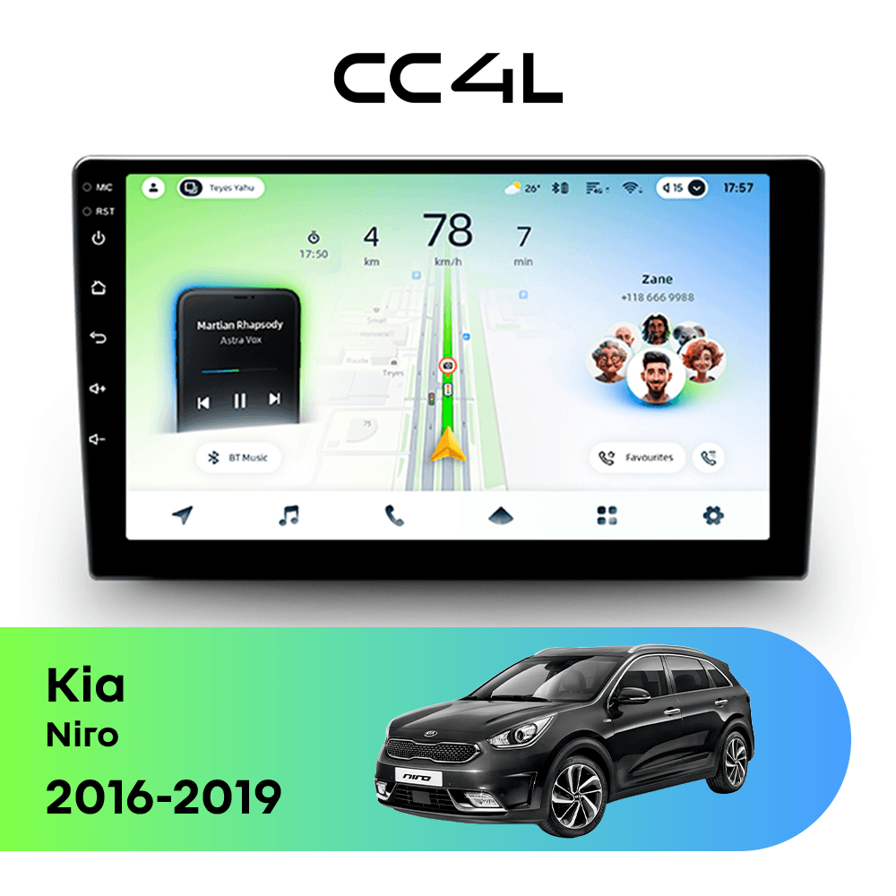 Магнитола TEYES CC4L 6/64 9" для Kia Niro 2016-2019