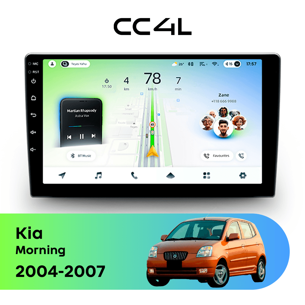 Магнитола TEYES CC4L 6/64 9" для Kia Picanto 2004-2007