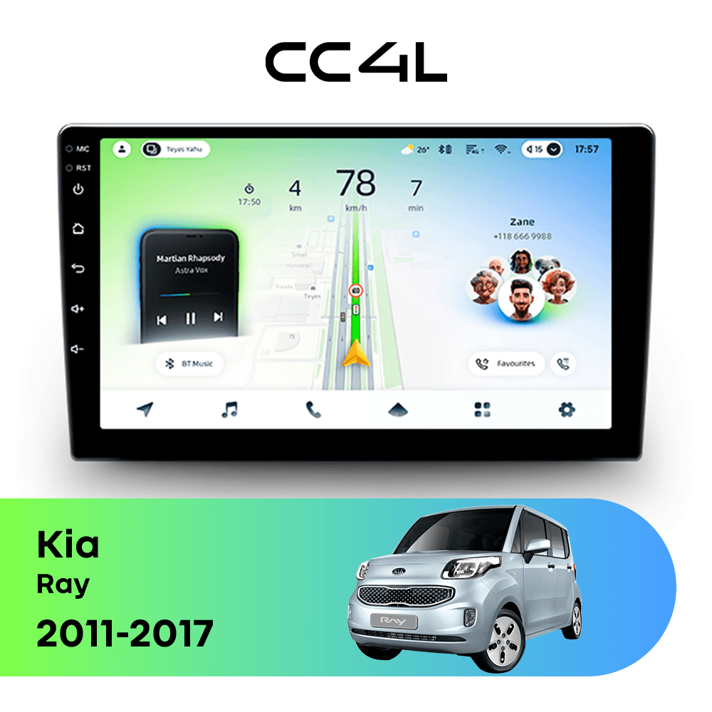 Магнитола TEYES CC4L 6/64 9" для Kia Ray 2011-2017